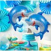 5PCS Shark Foil Balloons Under The Sea Party Decorations for Ocean Shark Theme Party Decoration Mylar Foil Shark Balloon for Baby Shower