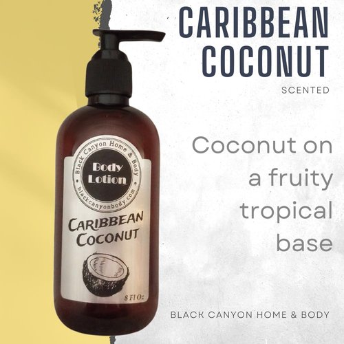 Black Canyon Caribbean Coconut Scented Luxury Body Lotion with Lanolin and Jojoba Oil, 8 Oz