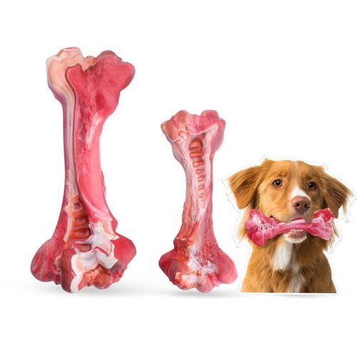 Dog Toy Perfect for Aggressive chewers, Beef Flavor, Dental Health Support, Safe & Non-Toxic, Exceptional Durability, Made of 100%-Natural Food-Grade Rubber and Beef Flavor.
