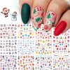 Christmas Nail Art Stickers, Snowflake Nail Decals Water Transfer Colorful Snowmen Reindeer Bell Merry Christmas Happy New Year Xmas Tree Winter Nail Tattoo Stickers (12 Sheets)