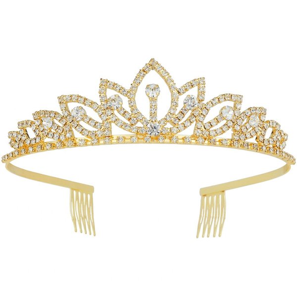 Wedding Tiara with Comb Bridal Shining Rhinestones Crystal Headband Pageant Princess Bridal Prom Decoration Party Wear Gold for Valentine's Day Mother's Day Christmas Gifts