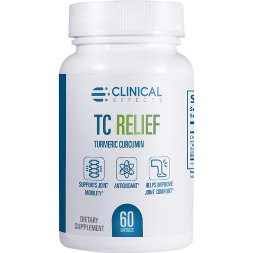 Clinical Effects TC Relief - Turmeric Curcumin with Bioperine Black Pepper Joint Supplement for Alternative Immunity Support - 60 Capsules
