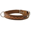 Brown Genuine Leather Braided Dog Collar, 1" Wide. Fits 14"-17" Neck.