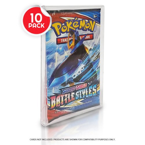 Trading Card Case Envelope Compatible for Pokemon Single Pack Booster, Magic, Yu-Gi-Oh - 0.35MM Thick Plastic PET Pokemon Card Protector Holder for Collectible Cards (Pack of 10) by EVORETRO