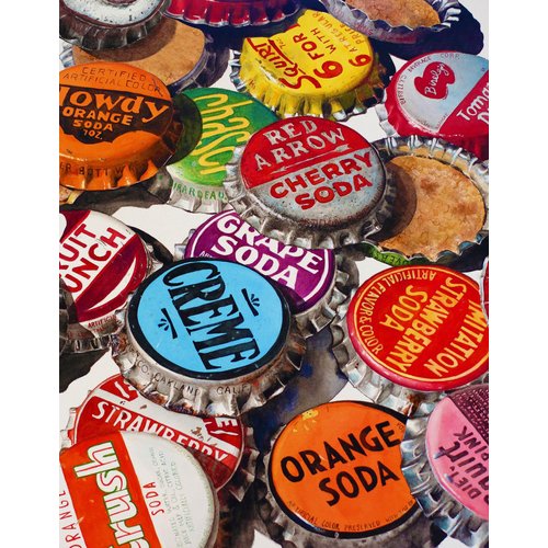 Springbok's Bottle Caps 1000 Piece Puzzle for Adults by Artist Lana Cease Features a Wonderful Composition of Nostalgic Bottle Caps.