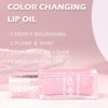 Color Changing Lip Oil,Magic Round Big Brush Color Changing Lip Oil,Moisturizing Color Changing Lip Gloss Plumping Lip Oil,Long Lasting Nourishing Lip Glow Oil Non-sticky Primer Lip Tint
