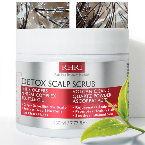 Detox Pre Shampoo Scalp Scrub for Men and Women | DHT Blockers &amp; Mineral Complex for Healthy Hair...
