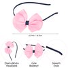 AMCAMI 2 PCS Pink and Blue Women Bow Headband for Girl and 4 PCS Bow Hair Clips for Women