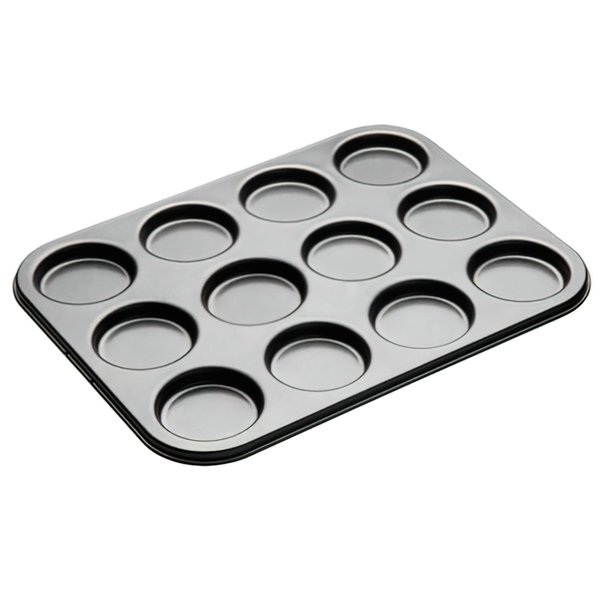 MasterClass KCMCHB82 Macaron Baking Tray/Whoopie Pie Tin with PFOA Non Stick, 24 Holes, Robust 1 mm Carbon Steel, 35 x 27 cm, Grey