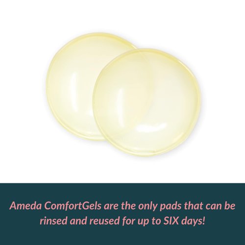 Ameda ComfortGel HydroGel Soothing Nursing Pads | Breast Pads | Hydrogel Nipple Pads for Breastfeeding | Reusable Cooling Nipple Gel Pads | Breastfeeding Supplies Nursing Gel Pads | 1 Pair (2 Count)