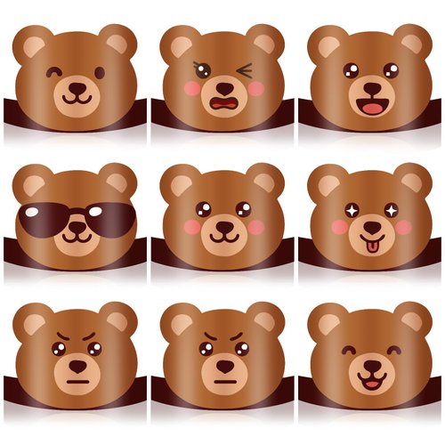 Gersoniel Bear Theme Party Hats for Kids [24 Pcs] - Bright Color Bear Designs in & Species, Quality Card Paper Bear Birthday Crowns, Ideal Themed Party Decoration & Favors for Boys & Girls