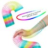 WOBOX Giant Rainbow Coil Spring Toy in Box,Classic Novelty Plastic Magic Spring Toy for Party Favors Gifts, Stress Relief, Great for Small Party Favor for Kids(10.7CMx10.7CM)