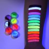 MEICOLY Water Activated Eye Liner 14 Colors,Neon UV Rainbow Face Paint,7 Cakes Duo Color Water Activated Eyeliner,Halloween Hydra Liner,Matte Graphic Eyeliner, Glow Blacklight Black White Body Paint