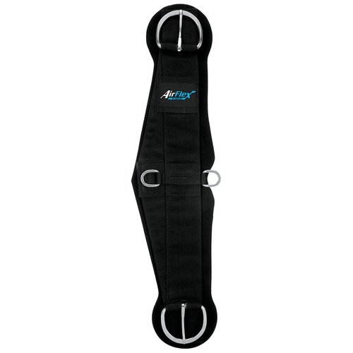 Weaver Equine Airflex ‎Roper Horse Cinch, Anti-Slip Nylon Webbing Saddle Cinch Girth with Flat Buckle, Western Horse Riding Supplies, ‎Black