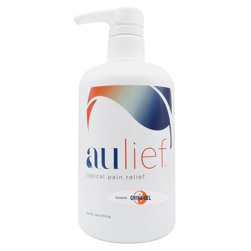 Aulief Topical Pain Relief Cream by China-Gel - for Neck Pain Relief, Knee Pain Relief, Back Pain Relief & Other Muscle and Joint Pain, FSA HSA Approved, Dye-Free White Gel, 16 oz Bottle with Pump