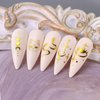 8 Sheets Gold Nail Sticker 3D Self-Adhesive Nail Decals Art Unique Moon Sun Stars White Cloud Snake Design Nail Art Sticker Decoration for Women Manicure Tips Acrylic Nails DIY Nails Art Supplies