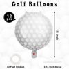 YOTHORN 12 Pcs Golf Balloons,18 Inch Golf Party Foil Balloons,Sports Mylar Balloons Golf Birthday Decorations for Golf Party Sports Theme Party Supplies (Golf)
