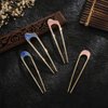 6 PACK Metal U Shape Hair Fork Sticks Updo Hair Bun Chignon Wedding Hair Pins Hair Styling Tool Bridal Hair Accessories for Women and Girls