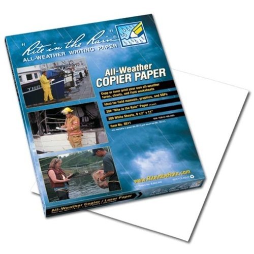 Rite in the Rain Weatherproof Loose Leaf Copier Paper, 2-4.625" x 7" White Loose Leaf Sheets Per 8.5" x 11" Main Sheet, 150 Sheet PK (No. LL8511)