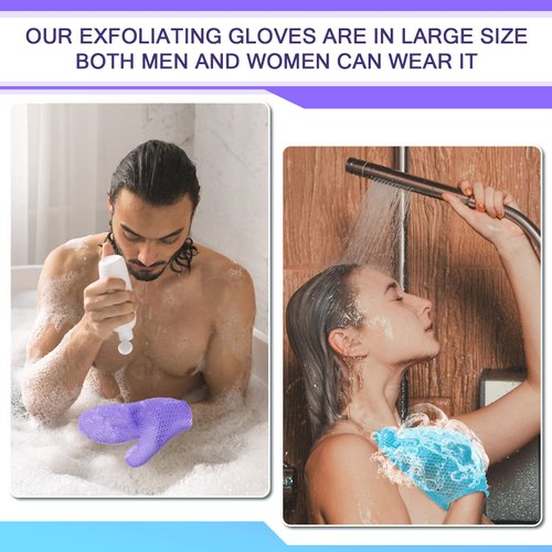 2 Pcs Honeycomb Exfoliating Glove Bath Mitt Body Spa Scrubber, Honeycomb Exfoliator Glove for Body Shower, Honeycomb Exfoliator Scrubber Sponge Shower Loofah, Quick Drying