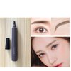QUEMISS Eyebrow Pen Microblading 4 Fork Tip Eyebrow Pencil Creates Lasting MakeUp Professional Natural Brow Pen Cover Sparse Areas Daily Waterproof 3D Brow Pencil (04#Gray Brown)