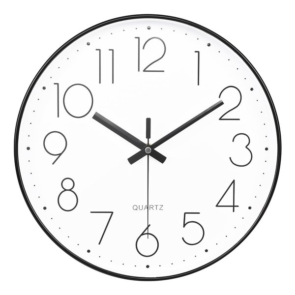 Yoiolclc Wall Clock 12 Inch Silent Non-Ticking Modern Wall Clocks Battery Operated for Living Room, Kitchen, Office Decor (Black)