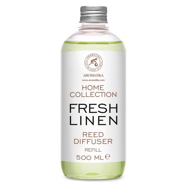 Reed Diffuser Refill Fresh Linen 17.0 Fl Oz (500ml) - Room Diffuser Refill - Home Fragrance - Scented Diffuser - Fresh Aroma - Room Fragrance - Fresh Linen Scent - Room Freshener