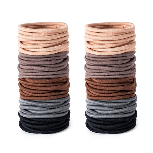 Aegero 100 Pieces Elastics Hair Ties for Thick Hair,No Damage Ponytail Holders Hair Elastic Band for Women, Men and Girls (4mm,Multi-colored)