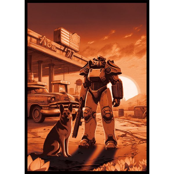 MTG Card Sleeves 100CT (Fallout Sunset), Matte Art Card Sleeves, Matte Back & Gloss Front, 66x92mm