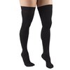 Truform 30-40 mmHg Compression Stockings for Men and Women, Thigh High Length, Dot-Top, Closed Toe, Black, Small