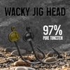 Reaction Tackle Tungsten Wacky Jig Heads - 5-Pack for Bass Fishing Jigs, Weedless Option Wacky Worm Hook - Finesse Jig for Soft Plastics and Wacky Worms - 1/16 - Black - weedless