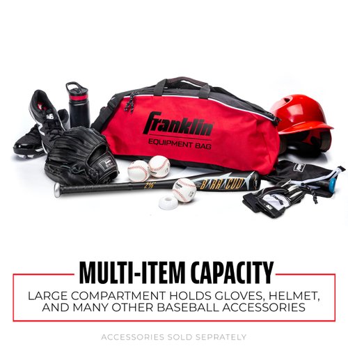 Franklin Sports Youth Baseball + Softball Bat Bag - Boys Girls Tee Ball, for Kids Junior Equipment Red