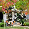 UMEELR Halloween 200In Huge Spider Web with 2 Giant Realistic Looking Hairy Spiders Halloween Decorations Props Creepy Decor Outdoor Indoor (35.5In and 30In)