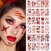 Fake Scars Halloween Temporary Tattoos Face Fake Blood Makeup Fake Scars Cuts, Face Fake Stitches Temporary Tattoos Healthy Makeup 3D Realistic Fake Scratches Blood Scar Tattoo Stitches Sticke 30PCS