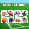 Dopetattoo Sports Temporary Tattoos for Adults - Bulk Pack of 24 in Assorted Designs 2 Inch Tats Sports Themed Birthday Party Favors