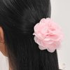 Merdia Lady Peony Silk Party Wedding Brooch Corsage Hair Clip Headdress for Women, Pink Floral