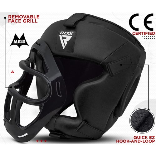 RDX Boxing Headgear MMA Muay Thai, Removable Face Grill, Head Gear for Sparring Grappling Martial Arts Kickboxing Taekwondo Karate BJJ Training