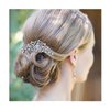 EVER FAITH Women's Wedding Hair Accessories Crystal Bridal Banquet Floral Leaf Elegant Hair Comb Clear Silver-Tone