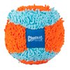 Chuckit! Indoor Fetch Ball Dog Toy - Soft Ball for Dogs - Made with Durable, Lightweight, Plush Chenille Fabric - Ideal for Small Breeds - 4.75-inch Diameter - Orange and Blue