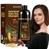 KOYSOY Dark Brown Hair Dye Shampoo 3 in 1，100% Covers Gray Hair，Hair Color Shampoo Can Avoid Going to the Salon to Dye Your Hair，Convenient and Effective Shampoo Hair Dye(500mL，17.6 Fl Oz)(Dark Brown)