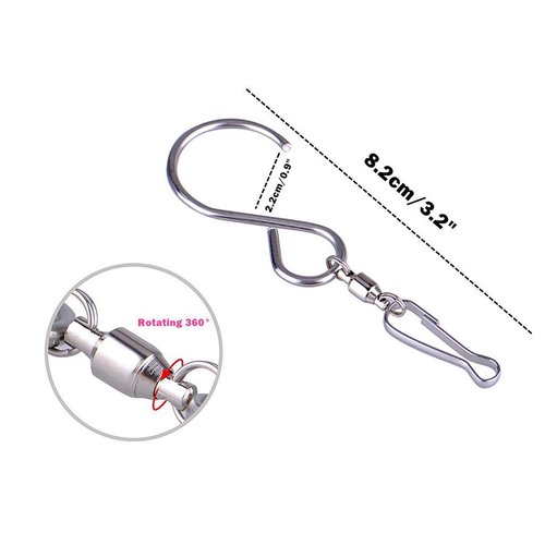 Kinteshun Swivel Hooks Clips,Stainless Steel Rotatable Hangers for Wind Spinners Wind Chimes Crystal Twisters and Party Supplies(12pcs,Silver Tone)