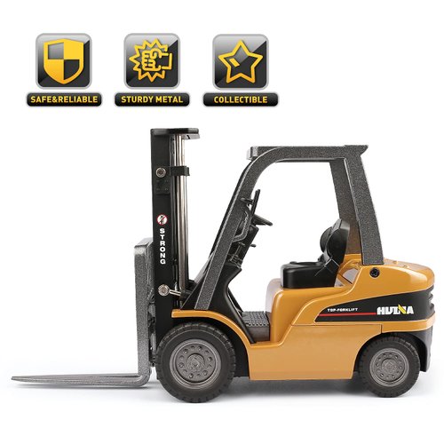 duturpo 1/50 Scale Diecast Forklift Truck Toys, High Detail Metal Construction Vehicles Model Toy for Kids (Forklift)