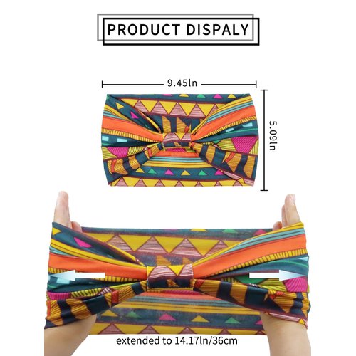 PROPOG Wide Headbands for Women, Head Bands for Women's Hair Elastic Turban Headband Boho Head Wraps Yoga Hair Bands African Hair Accessories