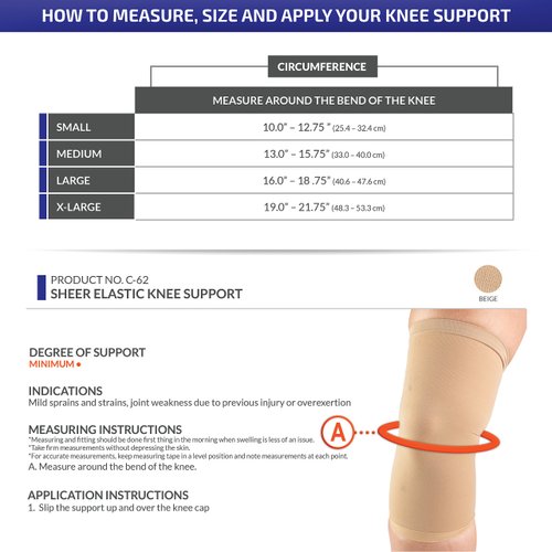 Champion Knee Support, Lightweight Brace, Knit Elastic