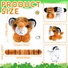 Sosation 6 Pcs Stuffed Animal Slap Bracelets for Kids Hug Slap Bracelet Bulk Tiger Stuffed Animal Plush Kids Toy for Valentines Day Easter Birthday Gifts Party Favors(Tiger Style)