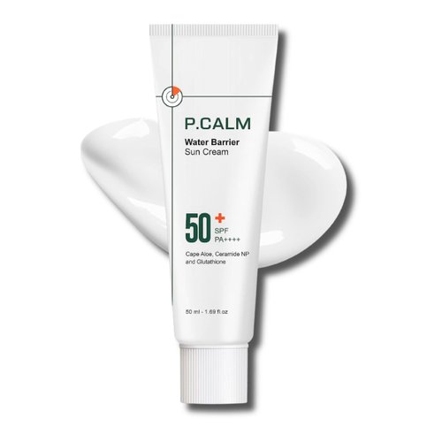P.CALM Water Barrier Moisturizing Sun Cream Matte-Finish No White Cast SPF 50+ PA++++ Vegan Calming Moisture Daily Sunscreen for Dry Oily Sensitive Skin Korean Skincare
