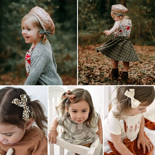Baby Girl Hair Bow Clips Barrettes, Assorted Hair Accessories Alligator Clip for Little Girls Toddler Kids Teens Small