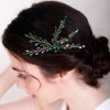 BERYUAN Cute Crystal Comb for Bride Beads Hair Comb for Women Girls Purple