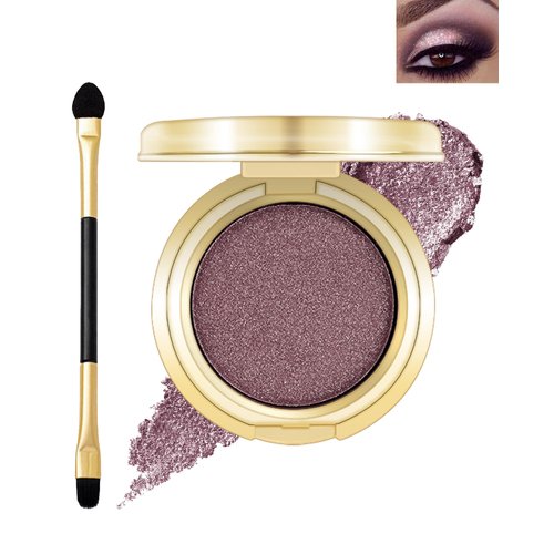 Single Glitter Eyeshadow,Pearl Shimmer Eye Shadow Palette with Brush, Shimmery Illuminating Finish,Long Lasting Waterproof Cream Eyeshadow Intense Color Ultra-Blendable Sparkly Eye Makeup for Women-07