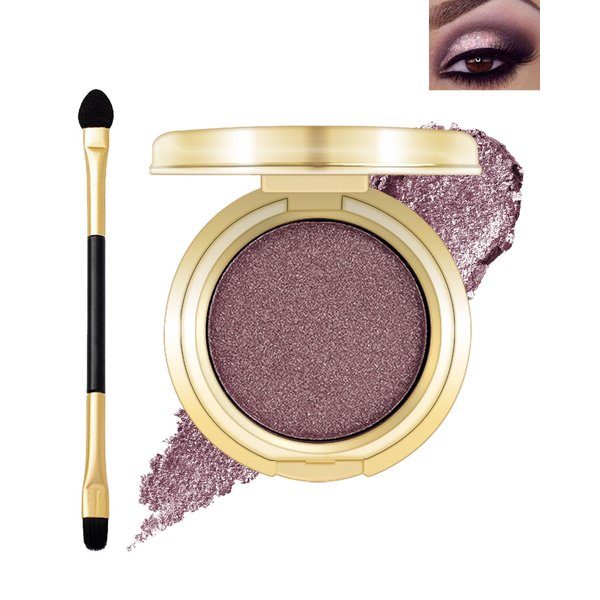 Single Glitter Eyeshadow,Pearl Shimmer Eye Shadow Palette with Brush, Shimmery Illuminating Finish,Long Lasting Waterproof Cream Eyeshadow Intense Color Ultra-Blendable Sparkly Eye Makeup for Women-07